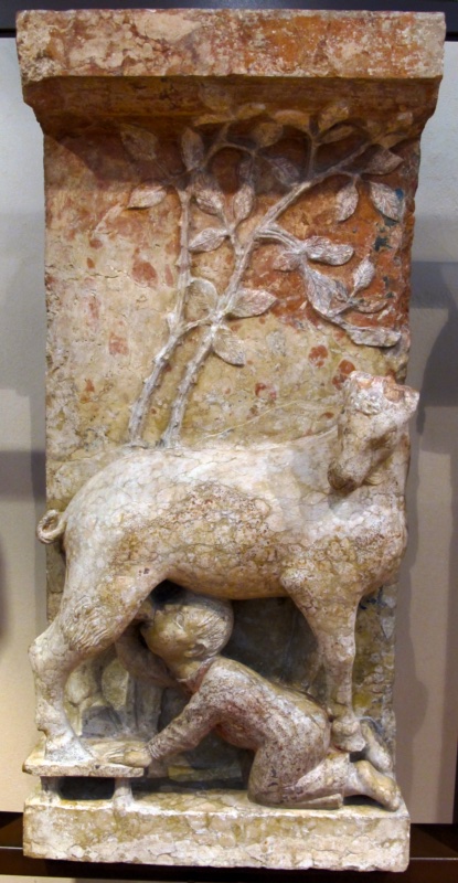 Goat who suckles a child  (Allegory of December)